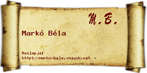 Markó Béla névjegykártya