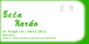 bela marko business card